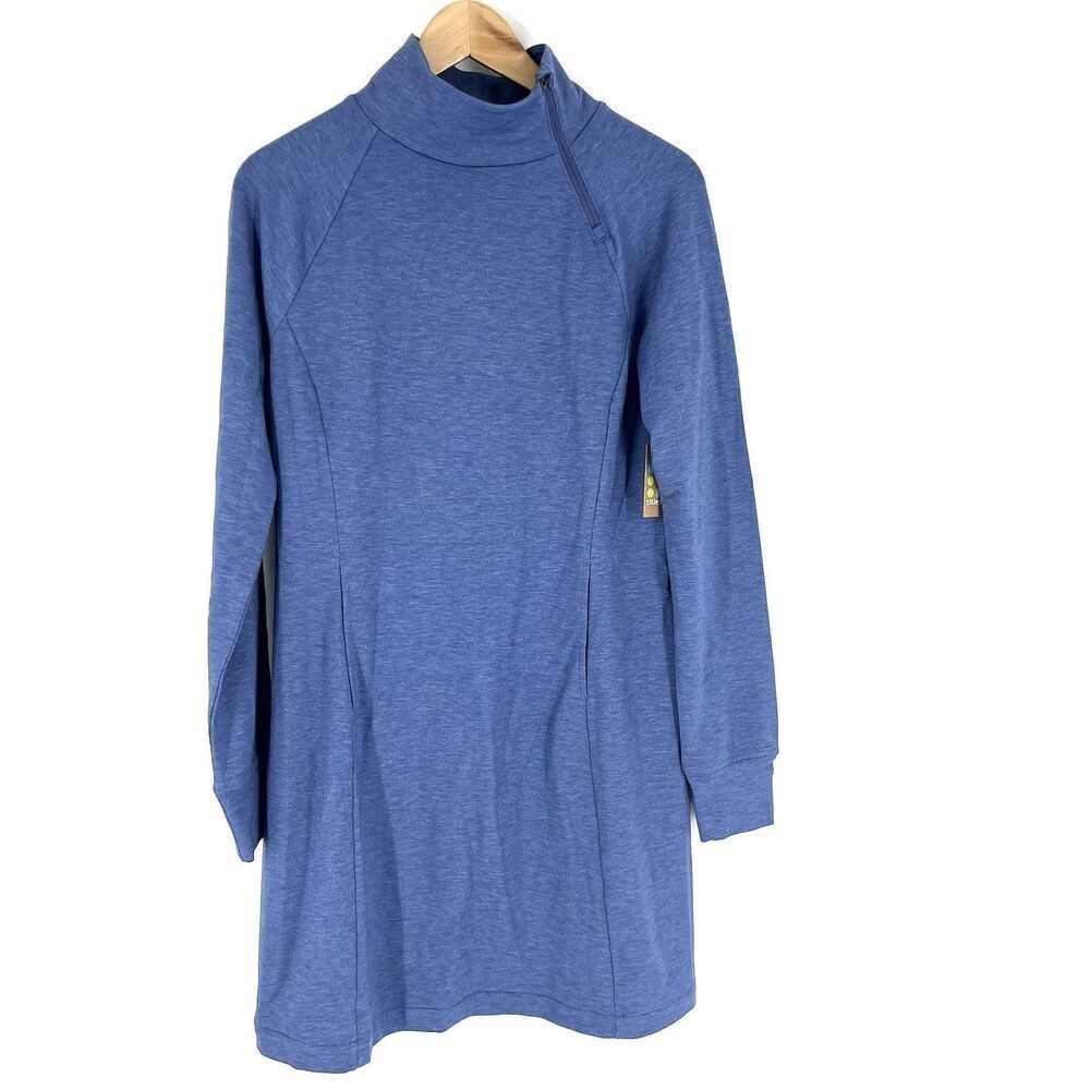 Title Nine Guthrie Dress Size Medium Women Blue French Terry Outdoor Long Sleeve